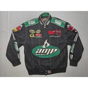 JR Nation Dale Earnhardt Jr Amp Energy Racing Jacket Mens Large Black NASCAR Zip